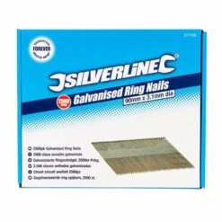 2500 Clous Annelés Galvanisés Pour Cloueuse à Charpente. 90 Mm X Ø 3,1 Mm -SILVERLINE Ventes 2500 clous anneles galvanises pour cloueuse a charpente