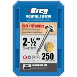 Vis Kreg 64 Mm Avec Filetage Grossier SML-C250 - Boite De 250 Vis