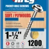 Vis Kreg 38 Mm Avec Filetage Grossier SML-C150 - Boite De 1200 Vis -SILVERLINE Ventes Boite de 1200 vis Kreg de 38 mm pour bois tendres