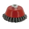 Silverline Brosse Boisseau 100 Mm à Fils D'acier Torsadés 2 Rangs Pour Meuleuse