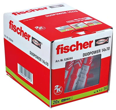 Chevilles Fischer Duopower 14 X 70 Mm - Boite De 20 Chevilles 3 Chevilles Fischer Duopower 14 X 70 Mm - Boite De 20 Chevilles