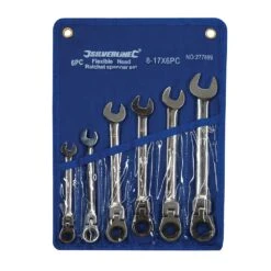Silverline Jeu De 6 Clés Mixtes à Cliquet Avec Tête Inclinable. 8 à 17 Mm -SILVERLINE Ventes Cles mixtes a cliquet Silverline 277869
