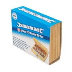 Silverline Coffret De Fraises à Défoncer Avec Queue De 12 Mm -SILVERLINE Ventes Coffret de 12 fraises a defoncer TCT 12 mm