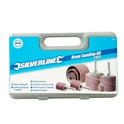 Silverline Coffret De Ponçage Au Tambour à Monter Sur Perceuse -SILVERLINE Ventes Cylindres de poncage en coffret