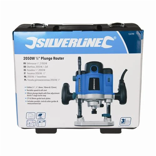 Silverline Défonceuse 2050 W Avec Pinces De Serrage Pour Fraises 1/4", 1/2", 8 Mm, 10 Mm Et 12 Mm 10 Silverline Défonceuse 2050 W Avec Pinces De Serrage Pour Fraises 1/4", 1/2", 8 Mm, 10 Mm Et 12 Mm – Image 8