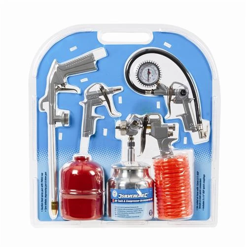 Silverline Kit D'outils Pneumatiques Pour Compresseur D'air 4 Silverline Kit D'outils Pneumatiques Pour Compresseur D'air – Image 2