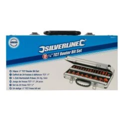 Silverline Coffret De 24 Fraises De Défonceuse Avec Queue De 6,35 Mm (1/4") -SILVERLINE Ventes Fraises de defonceuse pas cher Silverline 656577