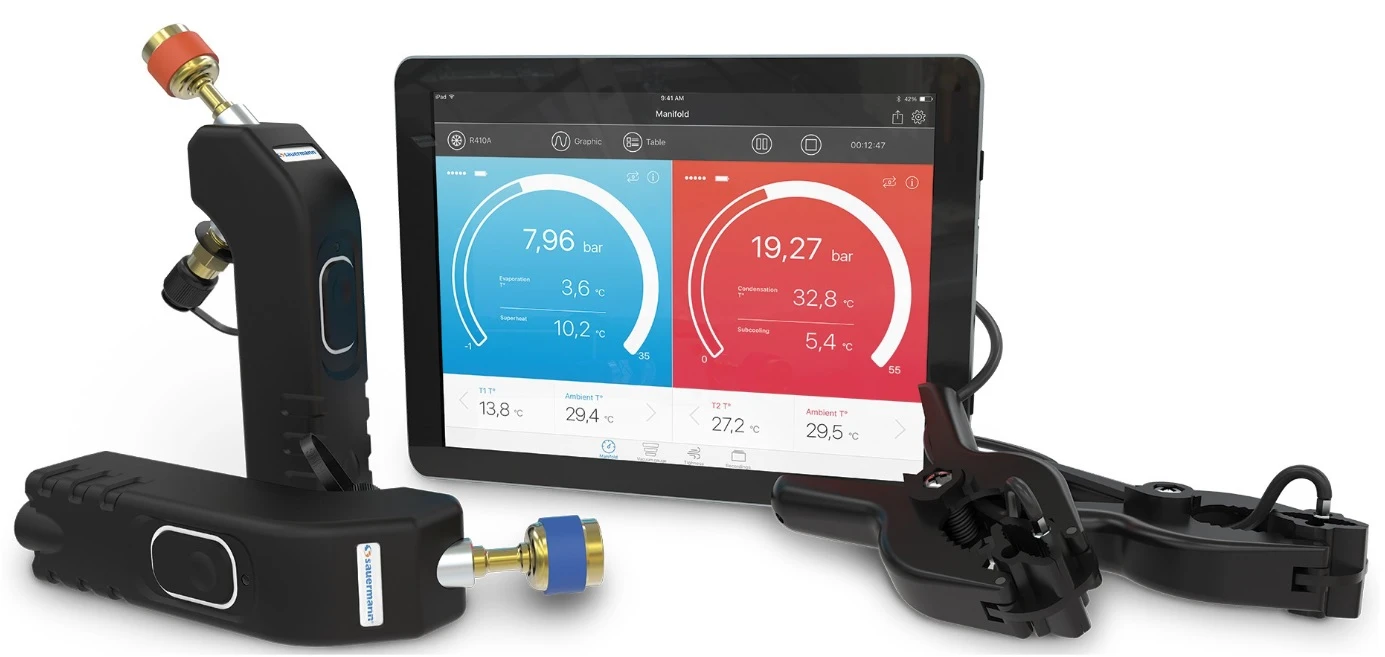 Manifold Numérique Sans-fil Bleutooth Avec Sondes De Température Sauermann Si-RM3 3 Manifold Numérique Sans-fil Bleutooth Avec Sondes De Température Sauermann Si-RM3