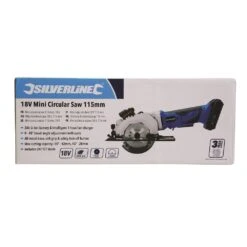 Silverline Mini-scie Circulaire 115 Mm à Batterie 18V Li-ion 2 Ah -SILVERLINE Ventes Mini scie circulaire 115 mm a batterie 18V Li ion 2 Ah 9 8