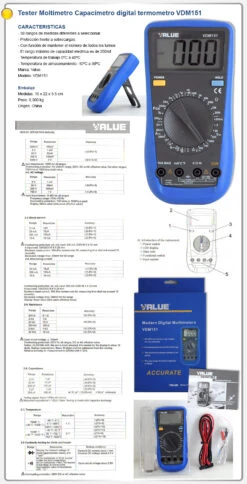 Multimètre Digital Professionnel Value VDM-151 -SILVERLINE Ventes Multimtre frigoriste Value VDM 151 VDM 151 2