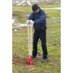 Silverline Pelle à Trous De Poteaux Manche En Bois -SILVERLINE Ventes Pelle a trous pas cher