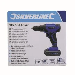 Silverline Perceuse-visseuse Avec 2 Batteries 18V Li-ion 1,5 Ah -SILVERLINE Ventes Perceuse visseuse avec 2 batteries 18V Li ion 1 5 Ah 975 3