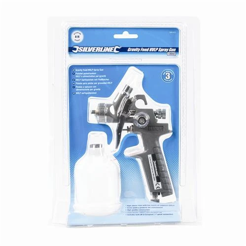 Silverline Pistolet à Peinture HVLP à Alimentation Par Gravité 4 Silverline Pistolet à Peinture HVLP à Alimentation Par Gravité – Image 2