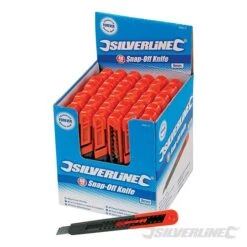 Silverline Présentoir De 48 Cutters à Lame Sécable 9 Mm