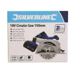 Silverline Scie Circulaire 150 Mm à Batterie 18V Li-ion 4 Ah -SILVERLINE Ventes Scie circulaire 150 mm a batterie 18V Li ion 4 Ah 991471 2