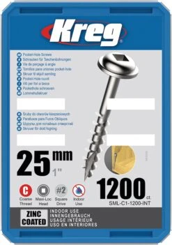 Vis Kreg 25 Mm Avec Filetage Grossier SML-C1-1200-INT Boite De 1200 Vis