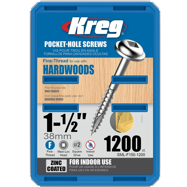 Vis 38 Mm Avec Filetage Fin Kreg SML-F150 - Boite De 1200 Vis 3 Vis 38 Mm Avec Filetage Fin Kreg SML-F150 - Boite De 1200 Vis