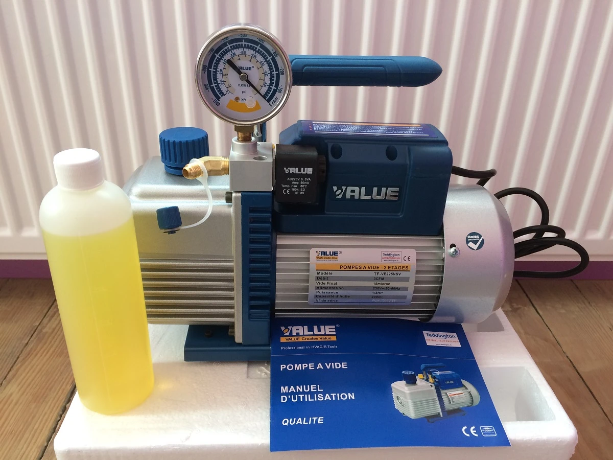 Pompe à Vide 2 étages Value 70 L/m Avec électrovanne Et Vacuomètre 4 Pompe à Vide 2 étages Value 70 L/m Avec électrovanne Et Vacuomètre – Image 2