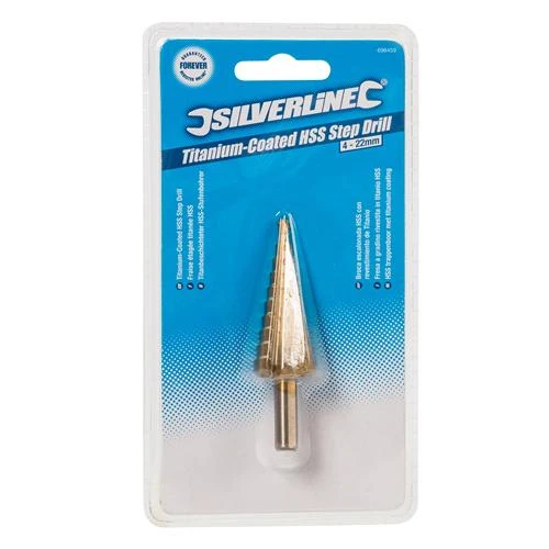 Silverline Fraise étagée Titanée HSS 4 à 22 Mm 4 Silverline Fraise étagée Titanée HSS 4 à 22 Mm – Image 2