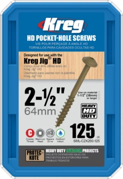 Vis Pour Guide Kreg Jig HD 64 Mm SML-C2X250-125 - Boite De 125 Vis